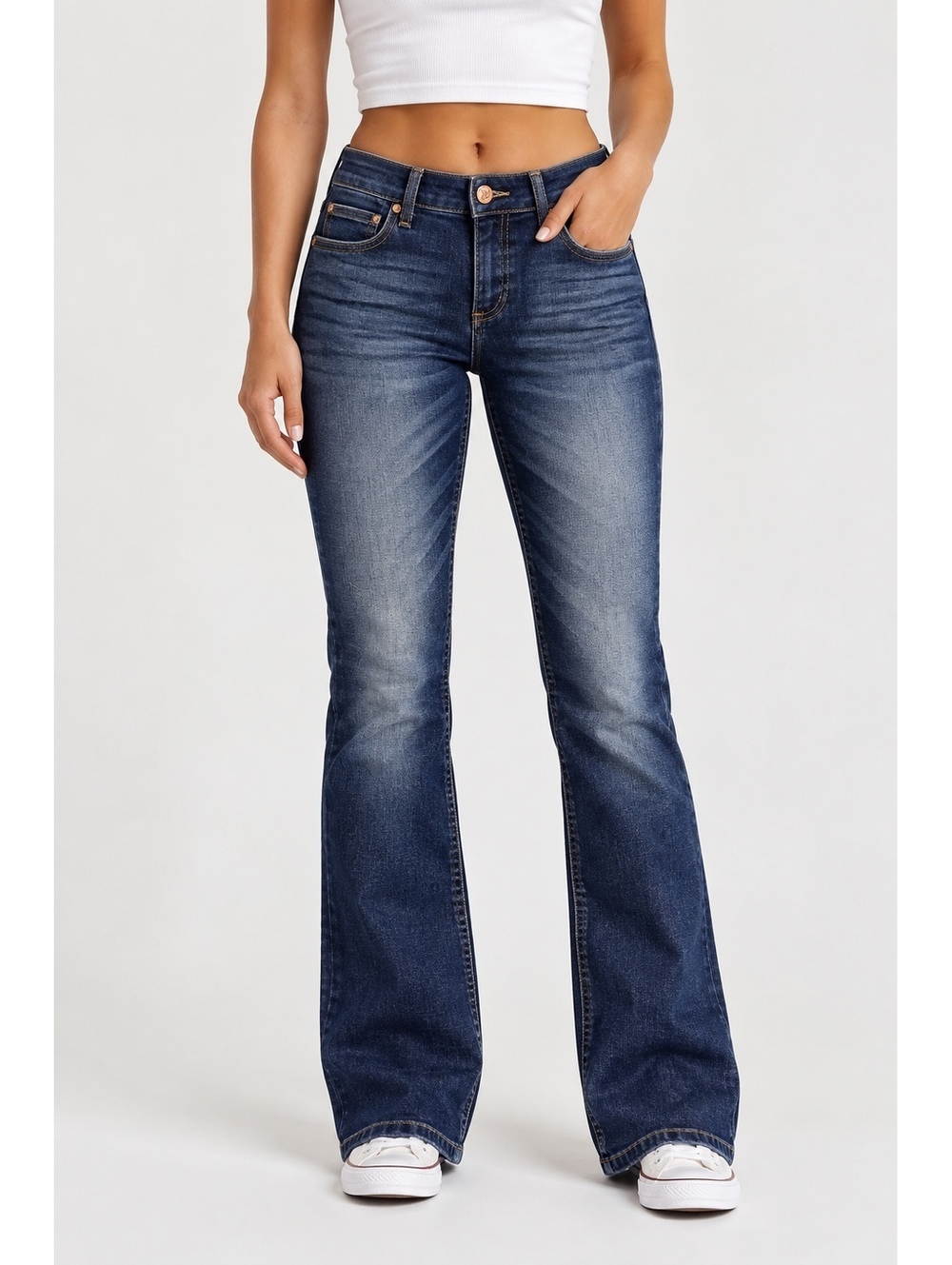 Wrangler Women’s Bootcut Jeans 5x34 Dark Wash Stretch Western Y2K